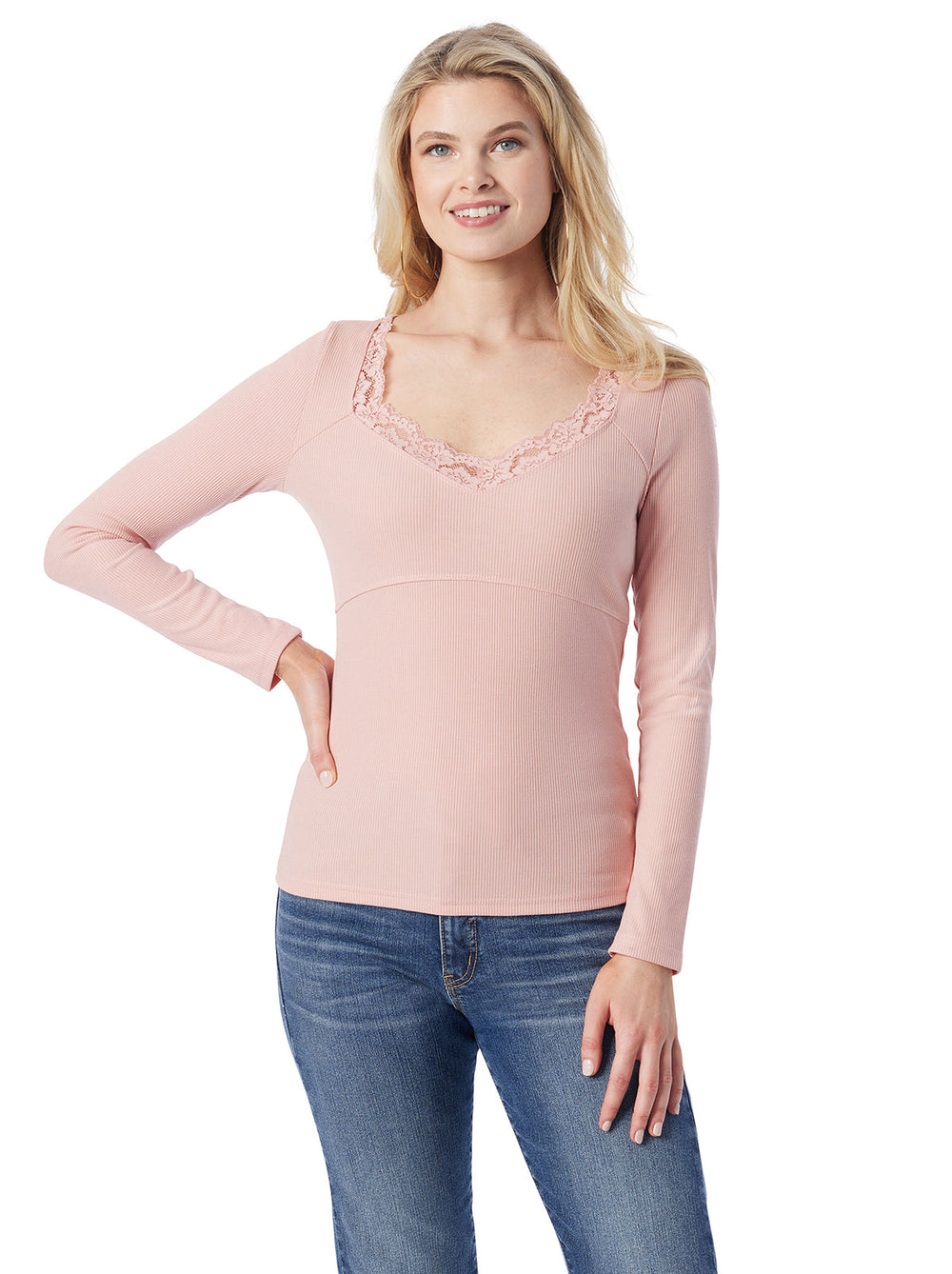 Jessica Simpson Abbey Sweatheart Top - Silver Pink - Women